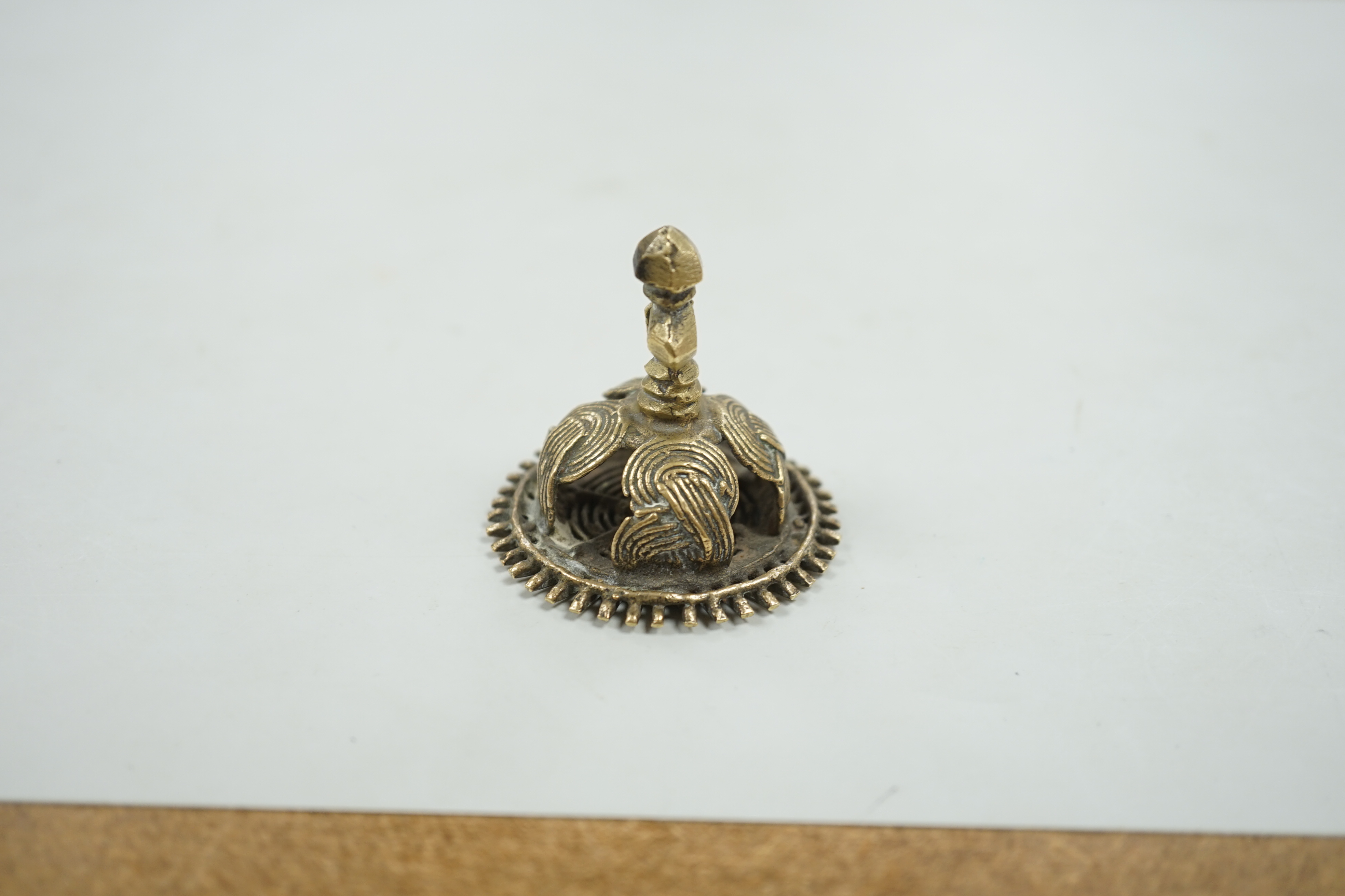 Judaica - a Middle Eastern brass seal, 4.5cm